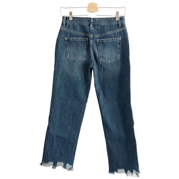 Free People We The Free Sequoia Blue Chewed Hem Straight Size 25 - Picture 2 of 10